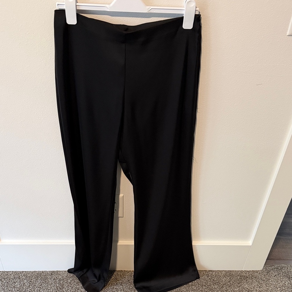 Zara Size L Black Wide Leg Pants